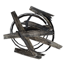 Bruchstück eines Holzfasses